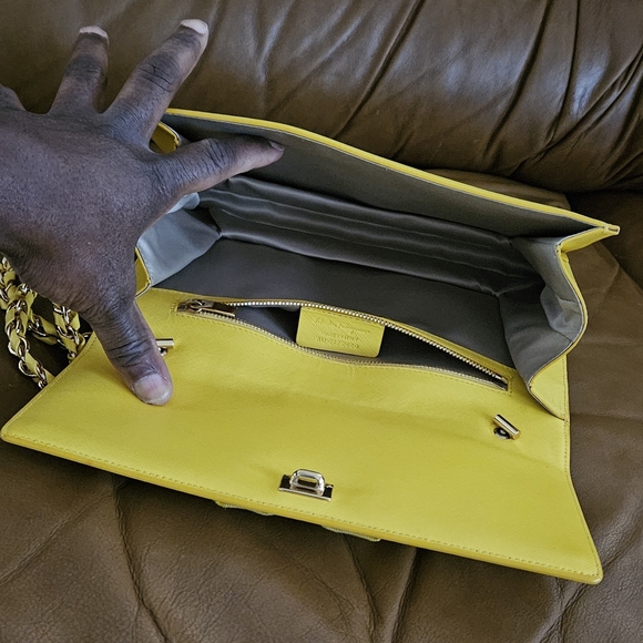 Women's Salvatore Ferragamo Yellow Vara Chain Crossbody Bag - Picture 8 of 16